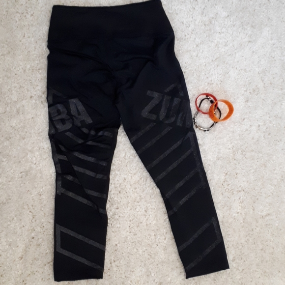 High waisted Zumba 3/4 leggings, M - Picture 3 of 5